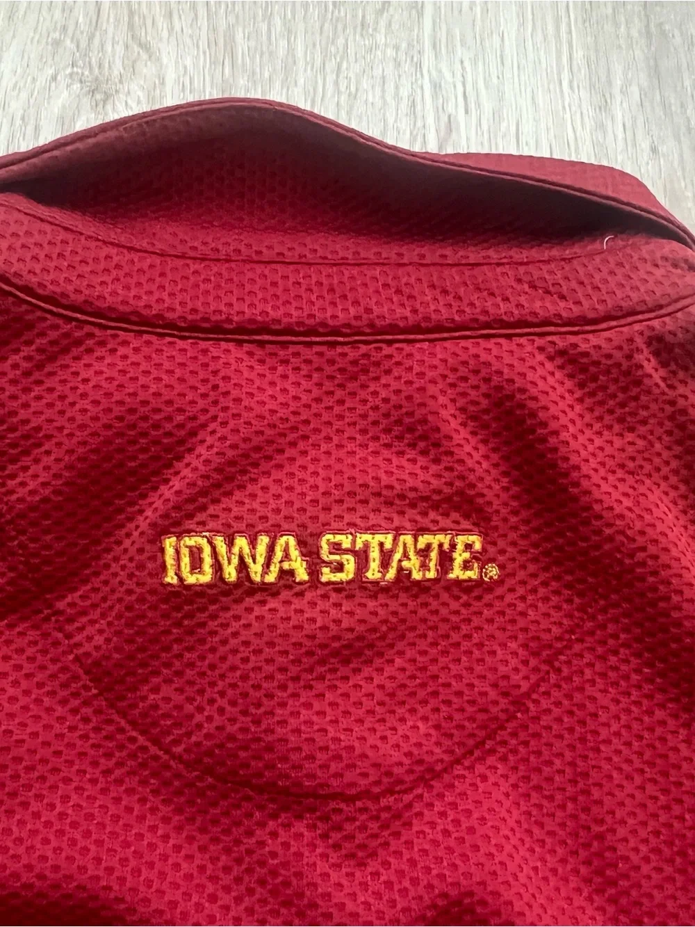 Vintage Y2K Nike Iowa State Cyclones Polo Shirt Mens Large Red Dri-Fit NCAA
